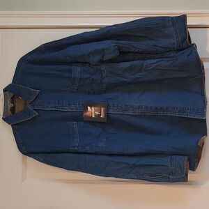 Men's reversible denim and fleece shirt jacket